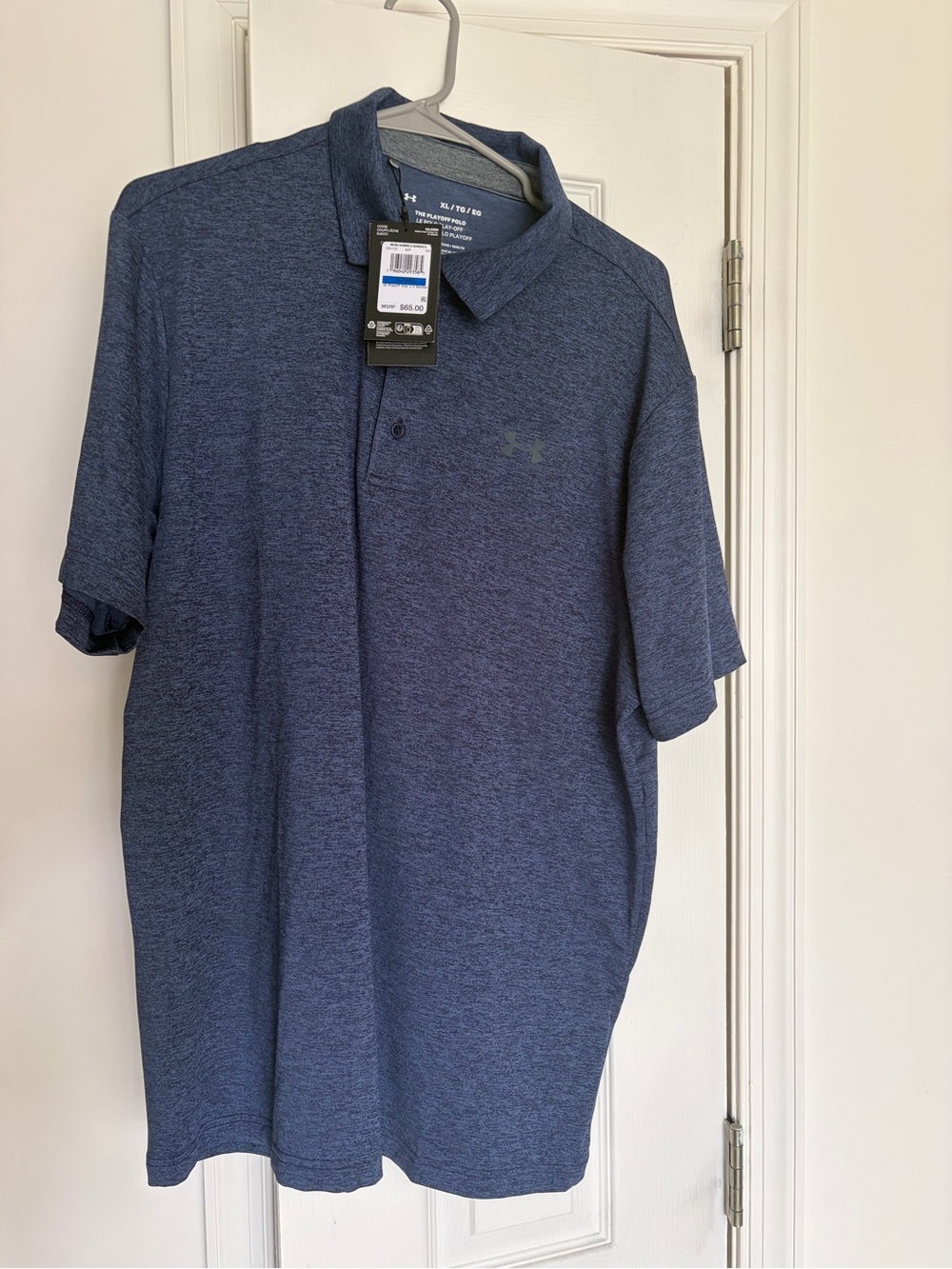 Under Armour Men's Heathered Navy Performance Polo
